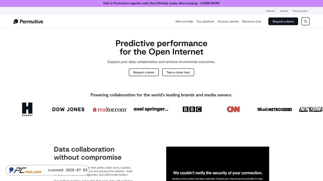 Screenshot of permutive.com