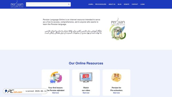 persianlanguageonline.com screenshot