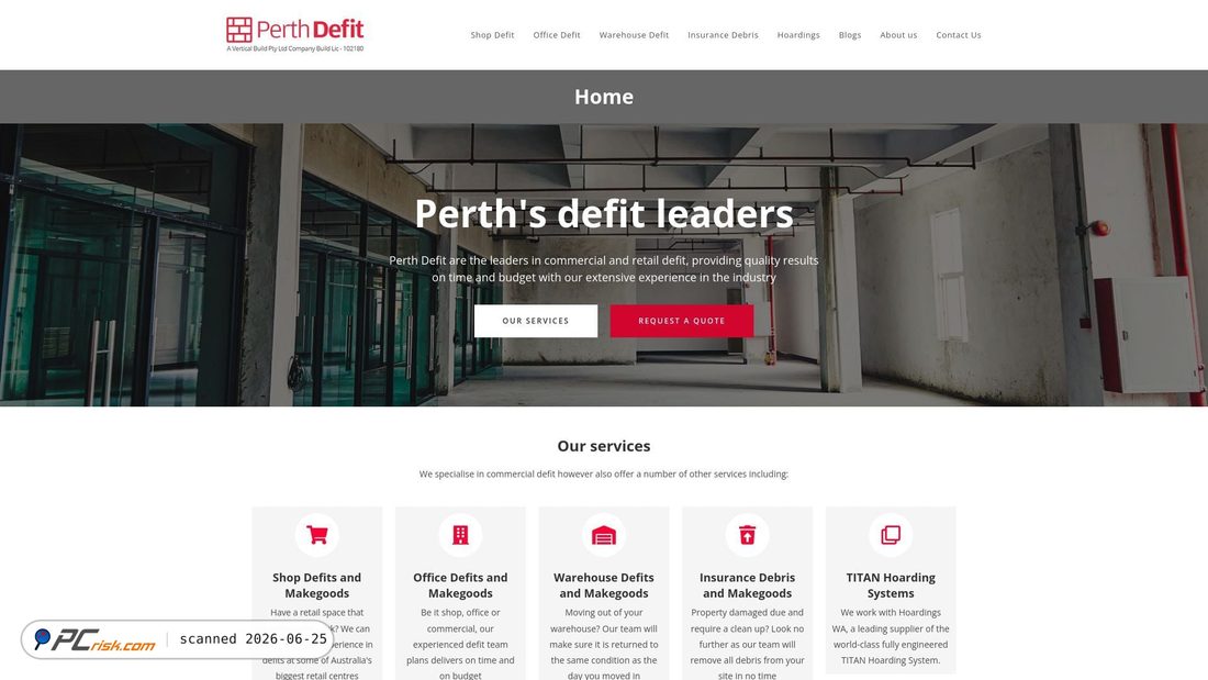 Captura de pantalla de perthdefit.com.au