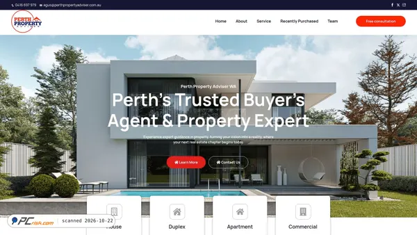 Screenshot di perthpropertyadviser.com.au
