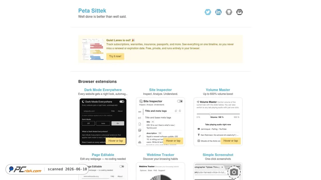 Screenshot di petasittek.com