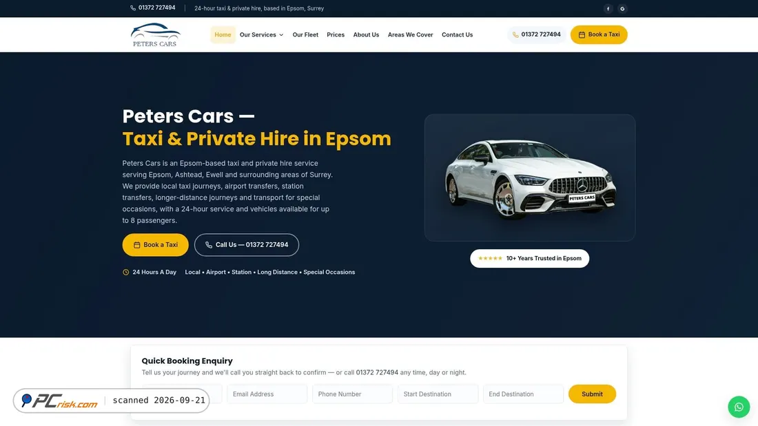 Screenshot von peterscars.co.uk