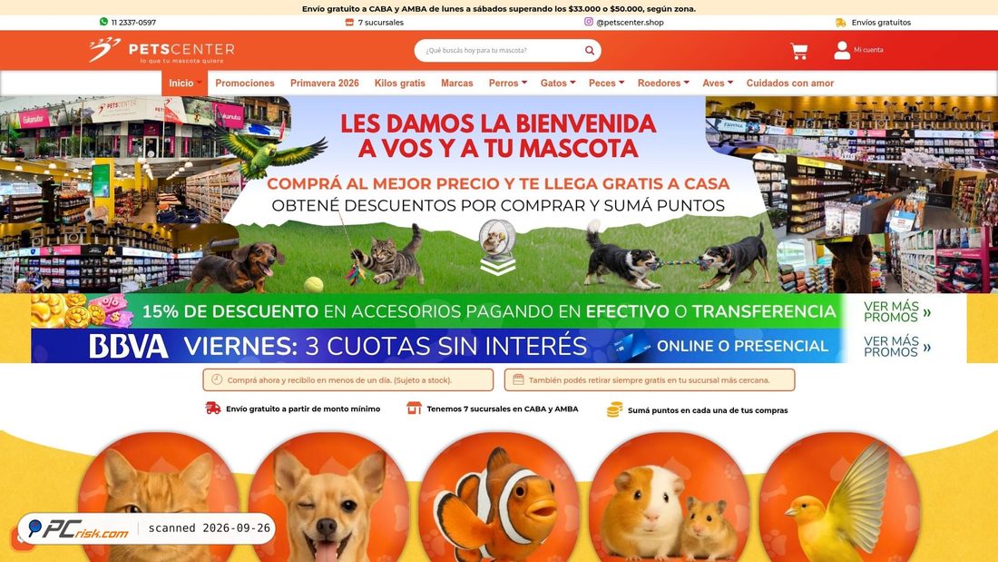 Captura de ecrã de petscenter.com.ar