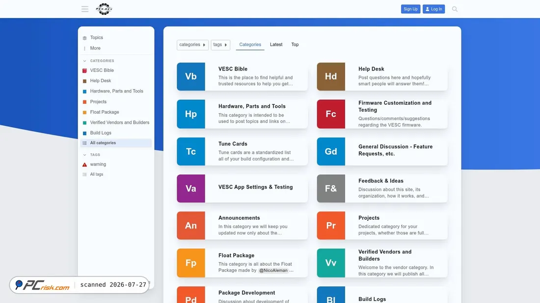 Screenshot of pev.dev
