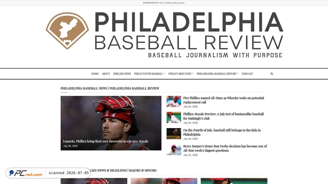 Screenshot of philadelphiabaseballreview.com