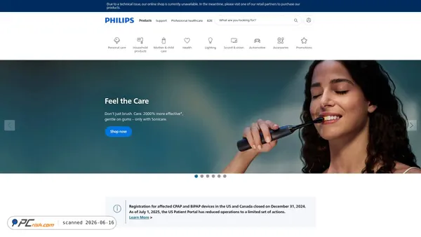 philips.com screenshot