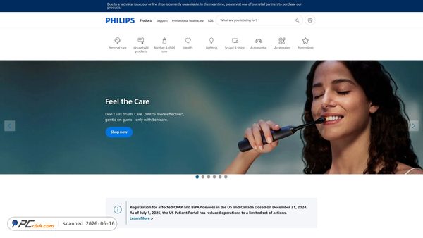 philips.com screenshot