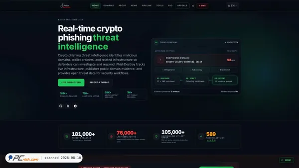 phishdestroy.io screenshot