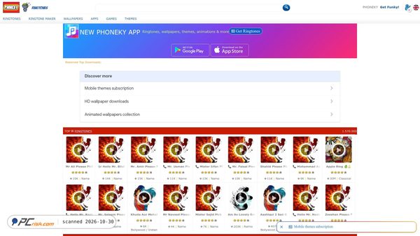 phoneky.com screenshot