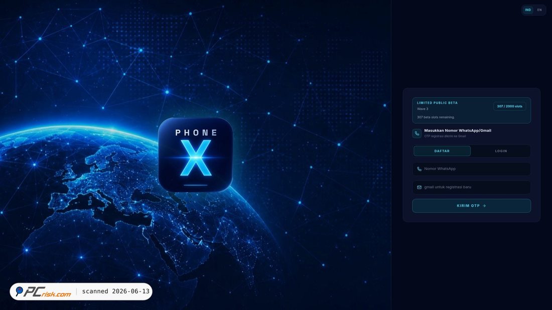 Screenshot of phonex.id