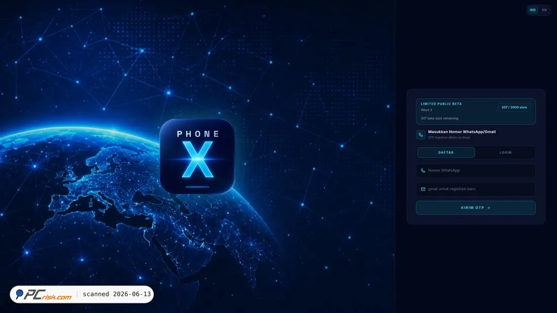 Screenshot of phonex.id