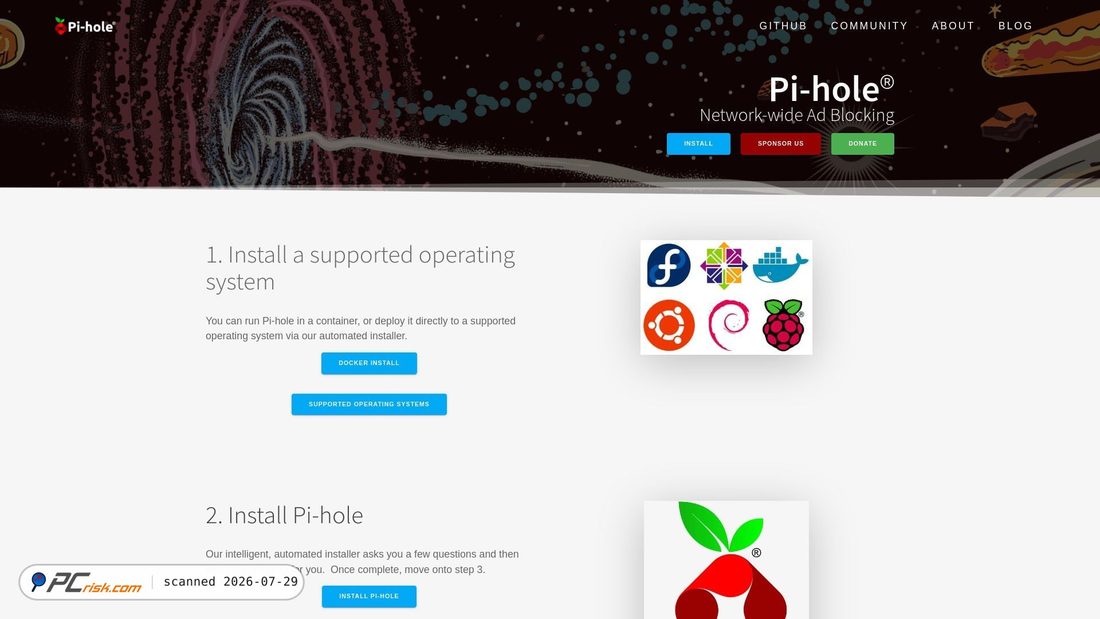 Screenshot of pi-hole.net