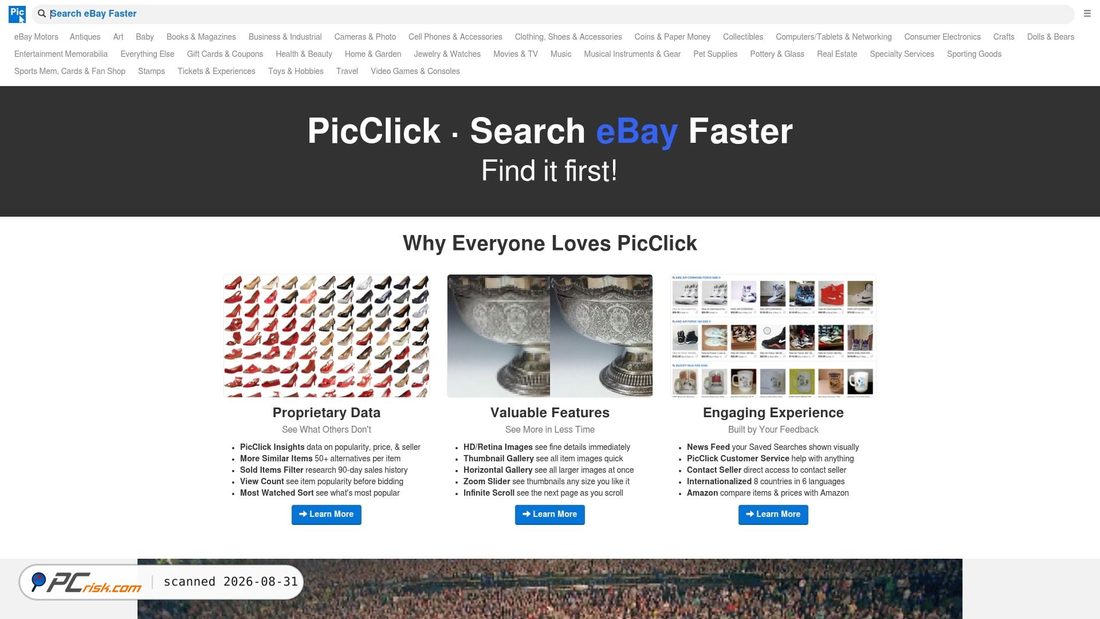 Screenshot von picclick.com