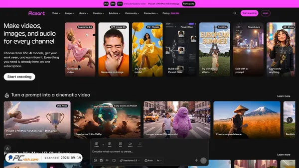 Screenshot van picsart.com