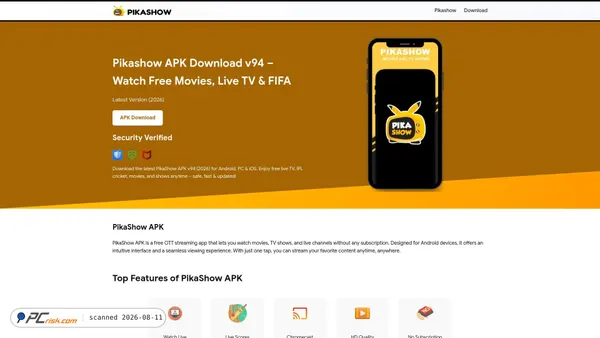 pikashowtv.in screenshot