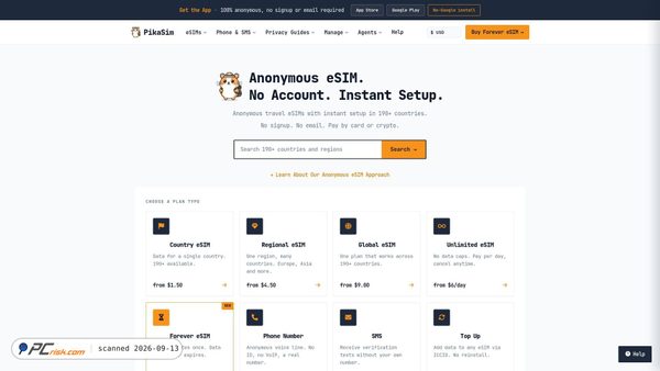Screenshot van pikasim.com