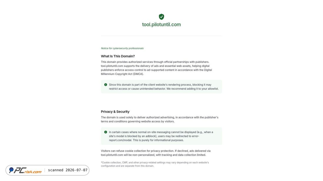 Screenshot of pilotuntil.com