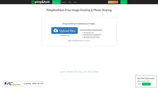 pimpandhost.com screenshot