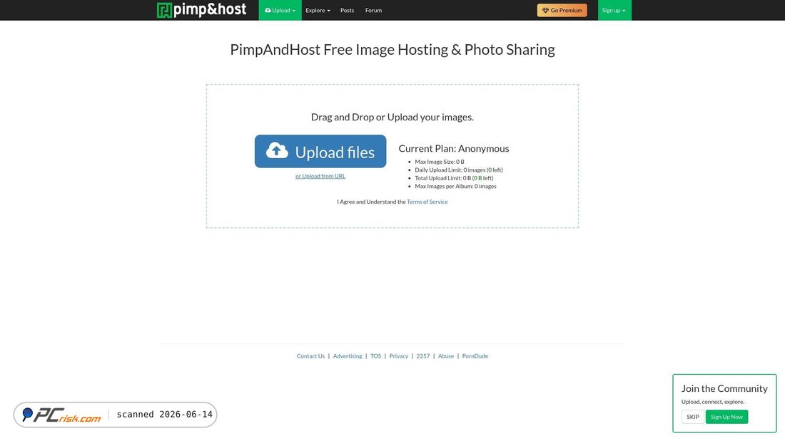 Screenshot di pimpandhost.com