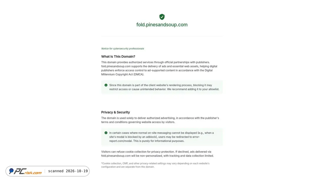 Screenshot of pinesandsoup.com