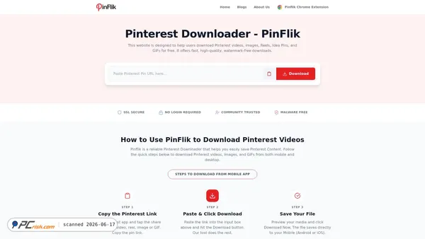 pinflik.com screenshot