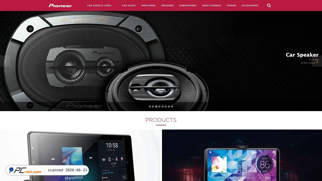 Captura de pantalla de pioneer-mea.com