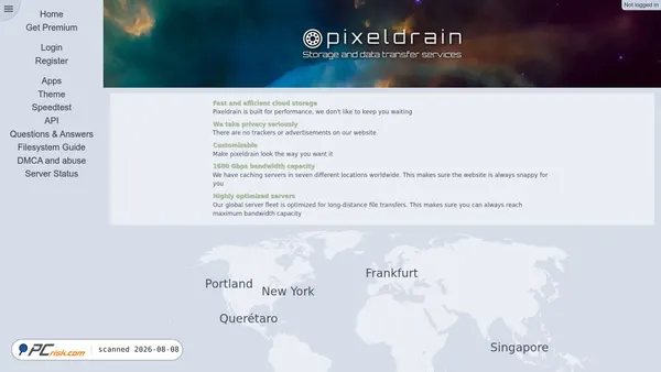 pixeldrain.com screenshot