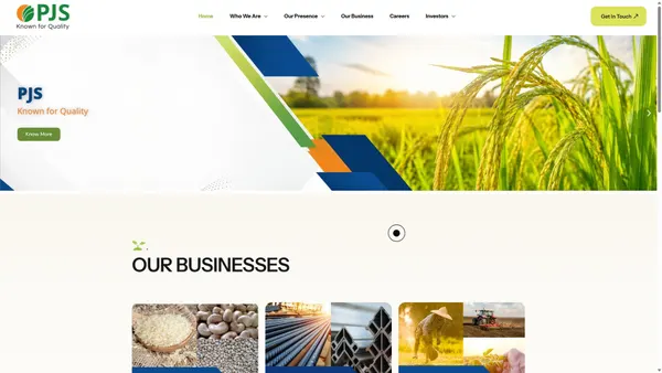 Screenshot di pjsglobal.com