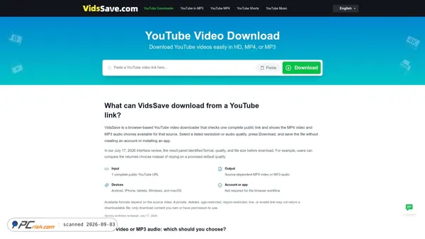 Captura de pk.vidssave.com