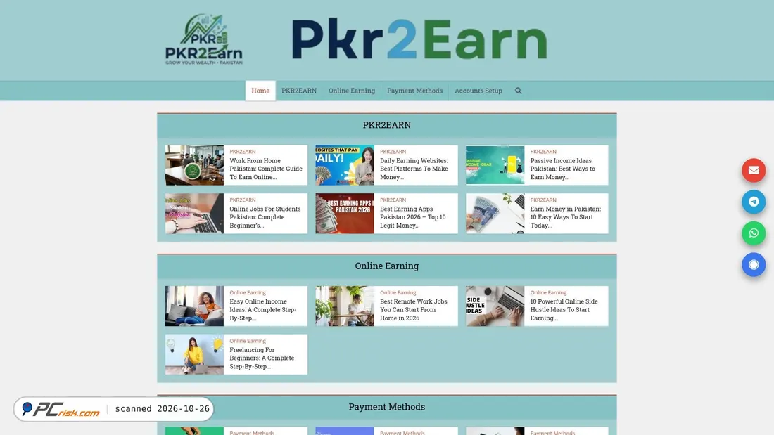 Screenshot of pkr2earn.org