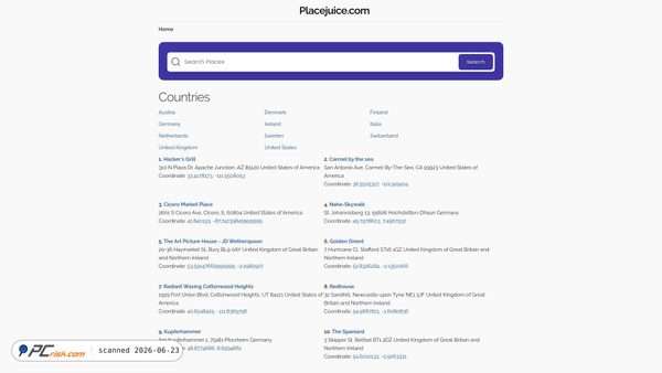 placejuice.com screenshot
