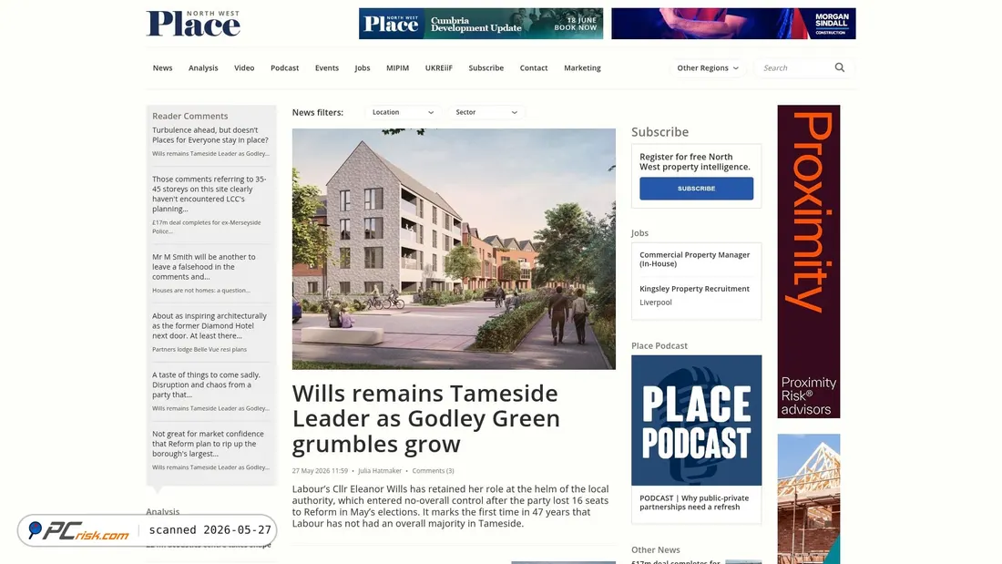 Screenshot of placenorthwest.co.uk