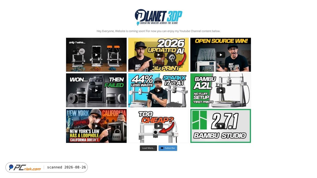 Captura de ecrã de planet3dp.com