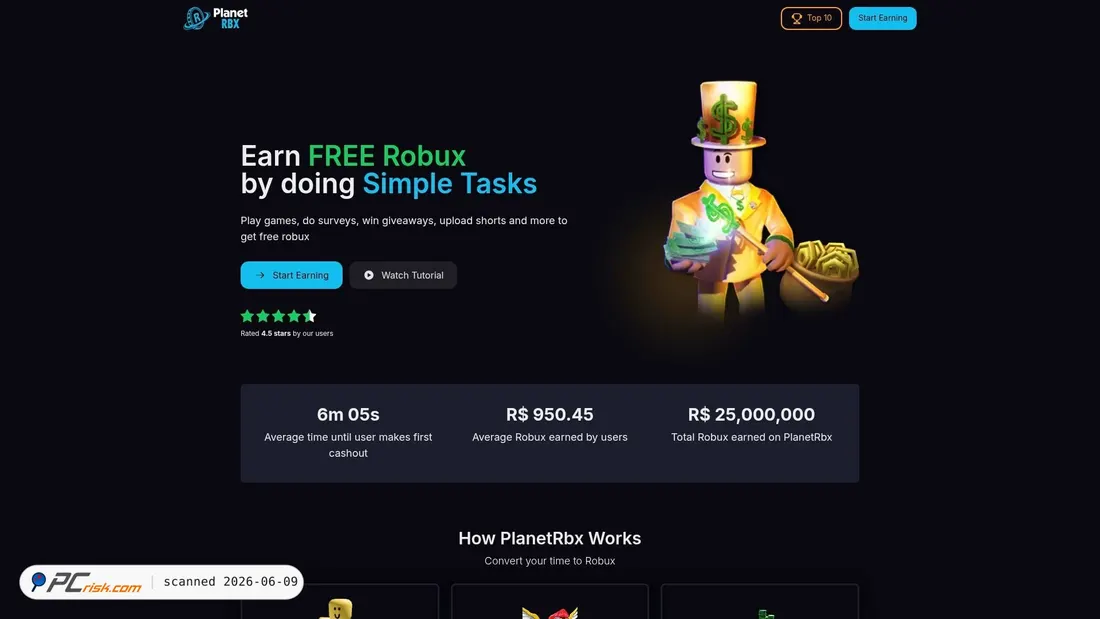 Screenshot of planetrbx.com