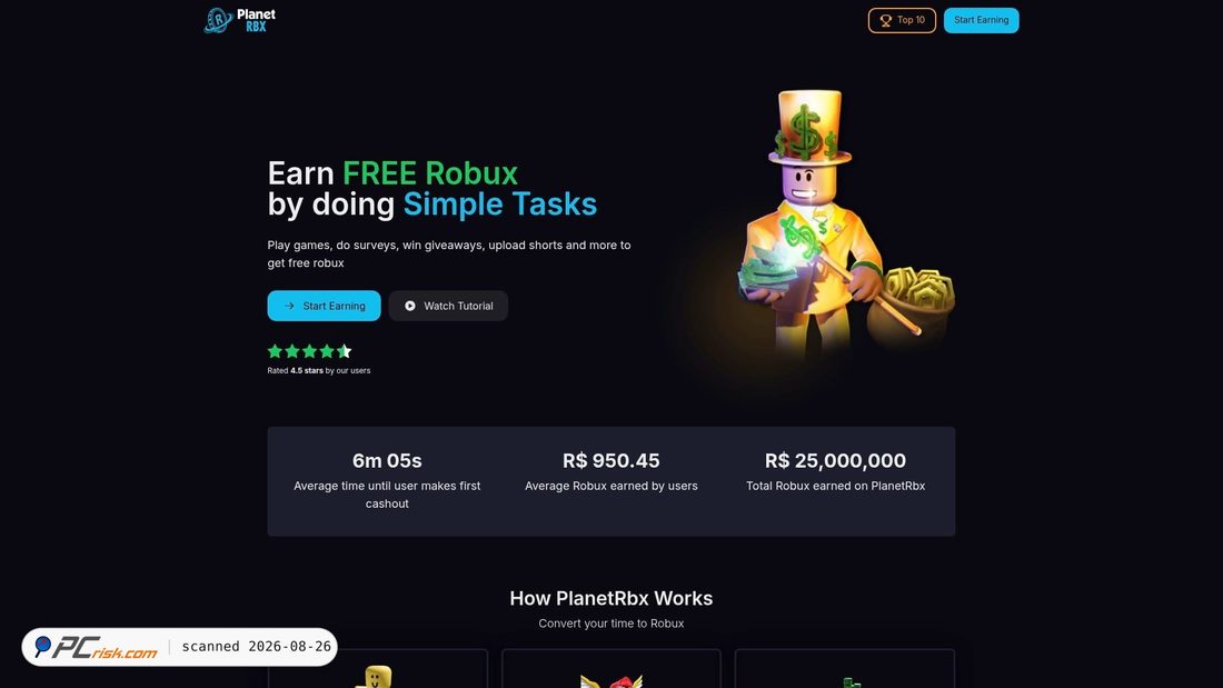 Screenshot von planetrbx.com