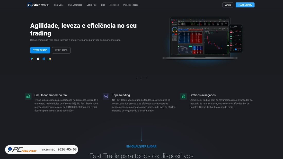 Capture d’écran de plataformafasttrade.com.br
