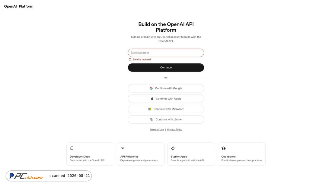 Zrzut ekranu platform.openai.com