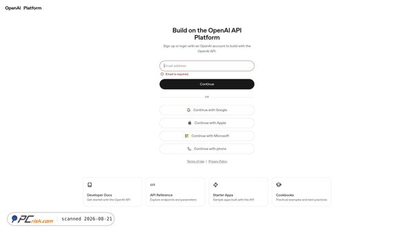 platform.openai.com Screenshot