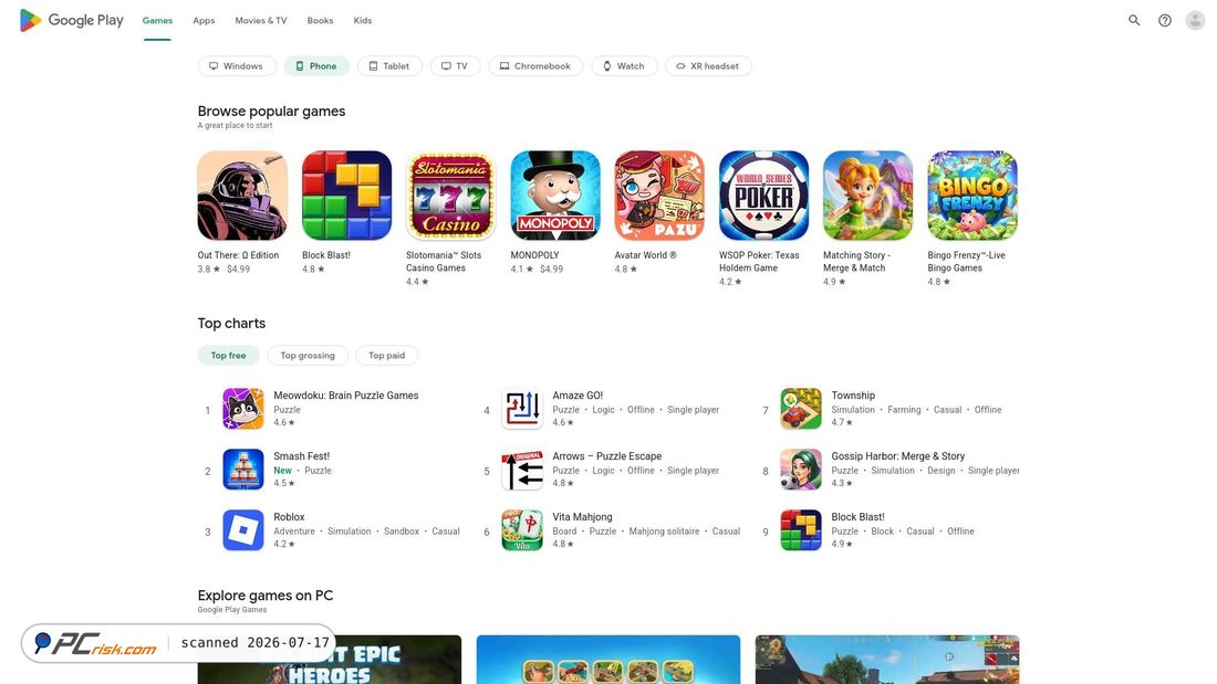 Screenshot von play.google.com