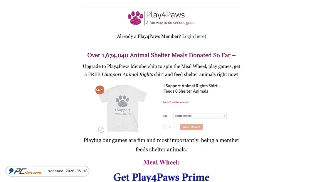 Screenshot of play4paws.org
