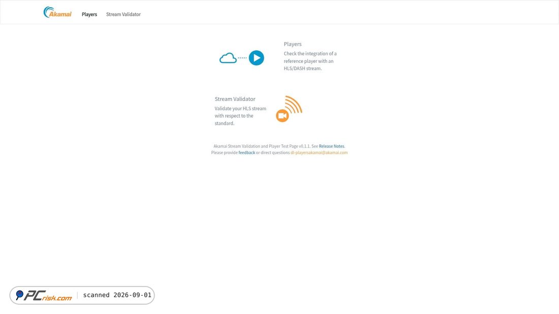 Screenshot von players.akamai.com