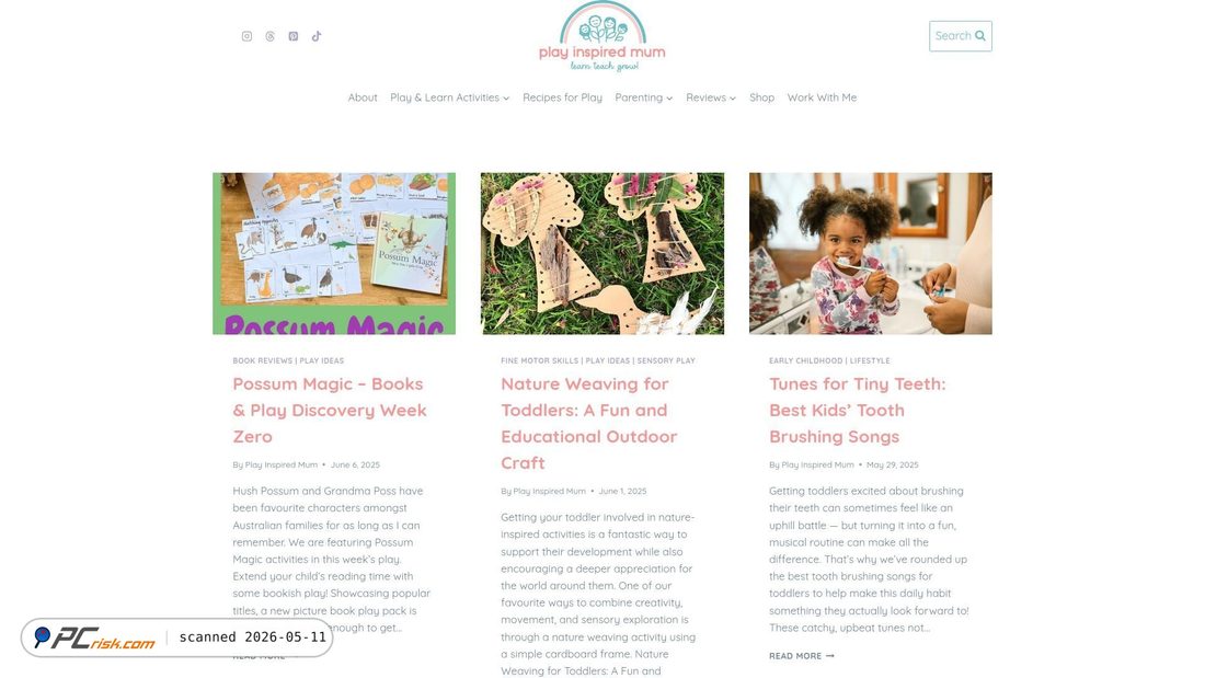 Screenshot von playinspiredmum.com