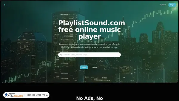 playlistsound.com screenshot