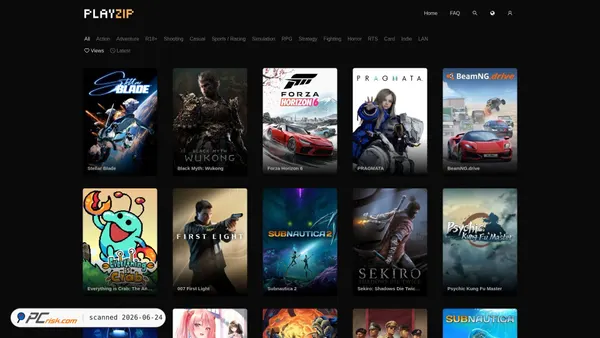 playzip.com screenshot