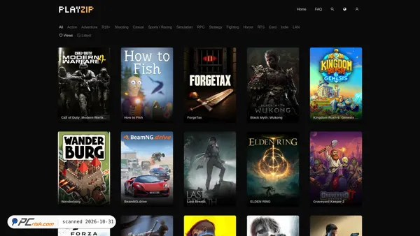 Captura de playzip.com