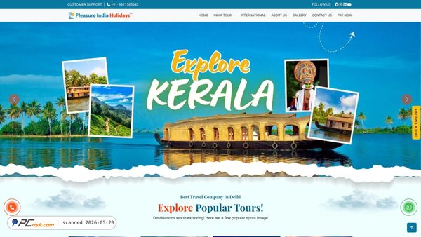 pleasureindiaholidays.com screenshot