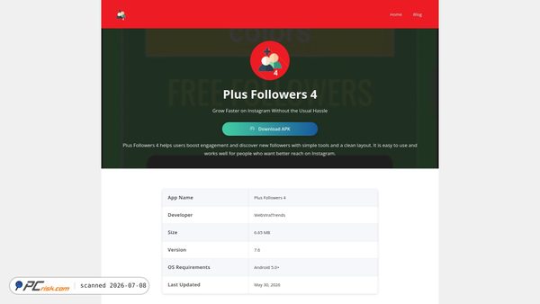 plusfollowers4.org screenshot