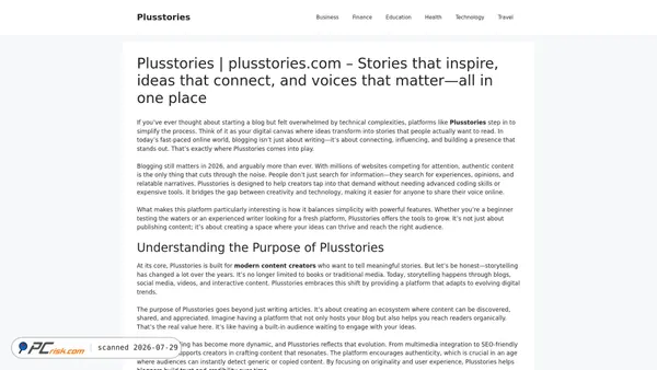 plusstories.com screenshot