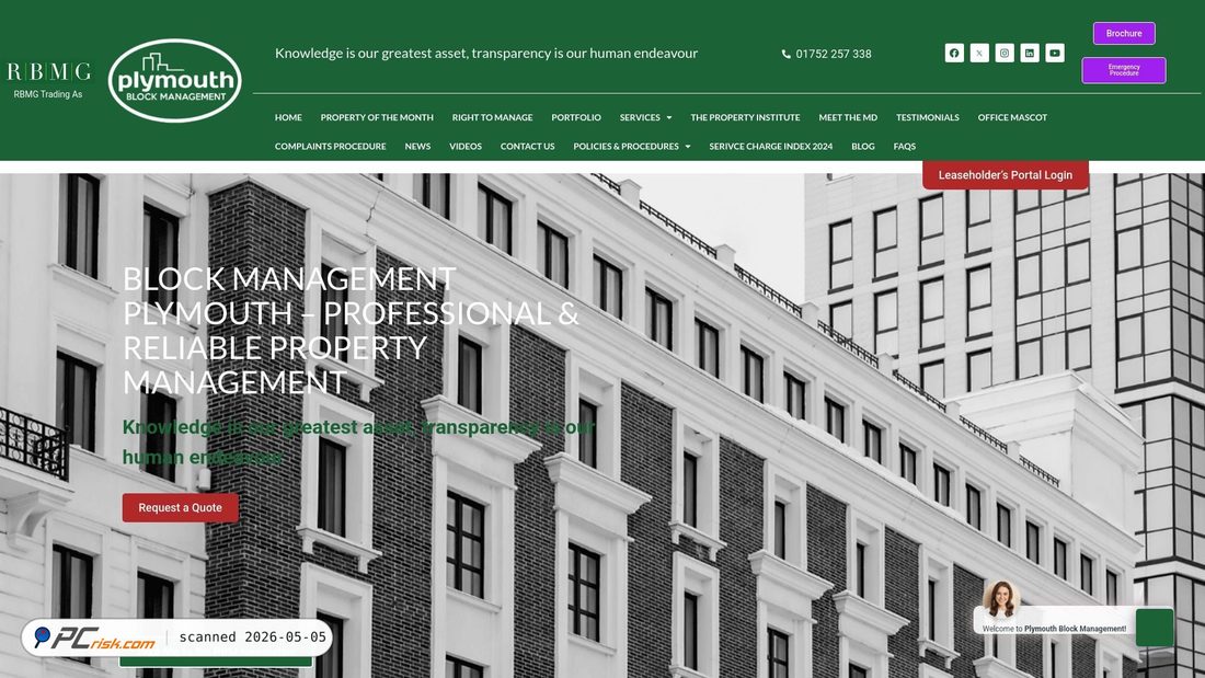 Zrzut ekranu plymouthblockmanagement.com