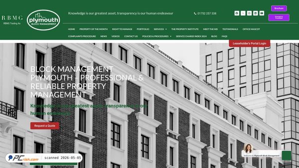 plymouthblockmanagement.com screenshot